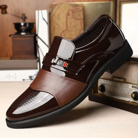 Stylish Men's Dress Shoes - Fashionable PU Upper Slip-On Shoes for Business, Office, Parties, and Weddings - Comfortable, Breathable, and Durable