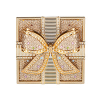 Elegant Bowknot Air Powder - Lightweight, Long-Lasting Oil Control & Waterproof Setting Powder for All Skin Tones, Ivory White & Cool Beige, Matte Finish with Glittery Golden Bow Design