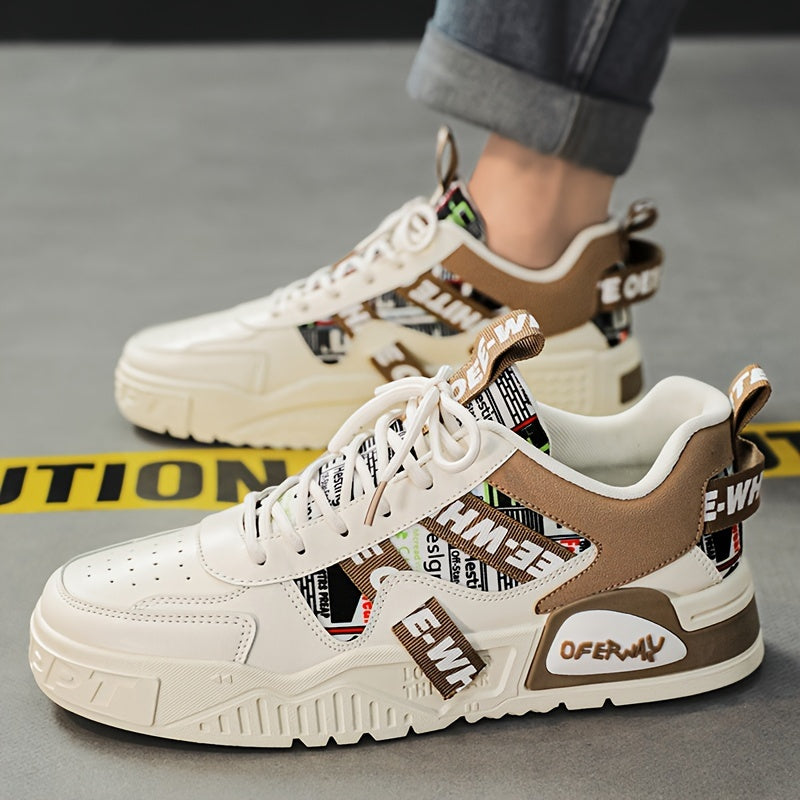 Mainalun Men'S Non-Slip Platform Sneakers - Stylish Low-Top Skate Shoes For Outdoor Adventures & Casual Wear, Breathable Fabric Lining, Durable Pvc Sole Mens Shoes Shoes For Men