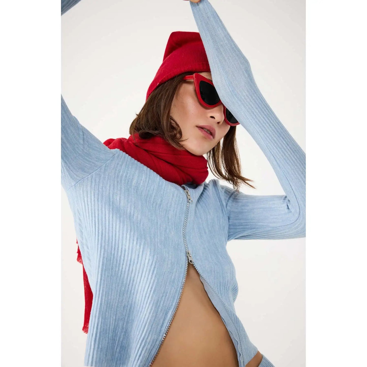 Hooded Cardigan with Zipper