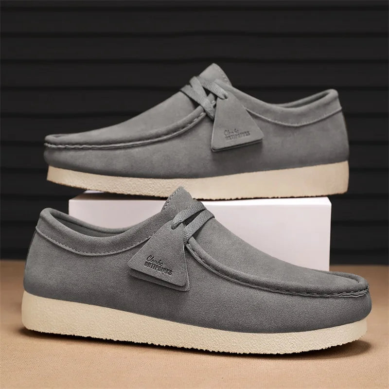 Men's Classic Suede Wallabee Loafers Slip-On Casual Driving Shoes Comfortable Daily Walking Footwear