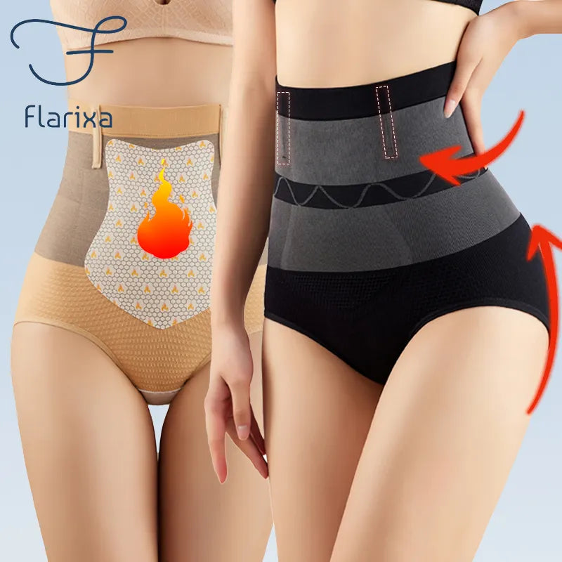 Flarixa Women Winter Thermal Underwear High Waist Flat Belly Panties Warm Palace Underpants Seamless Briefs Fever Thermo Clothes