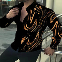 Fashion Pop Prom Party Night Club New Designer Long Sleeve Clothing Slim Button Lapel Men Tops