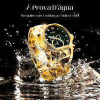 Relógio Invicta Zeus Magnum Dourado Banhado a Ouro 18K A Prova D'água + 3 Brindes