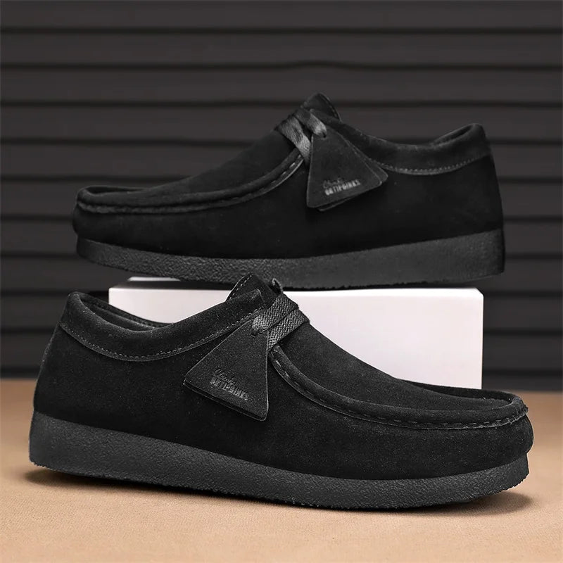 Men's Classic Suede Wallabee Loafers Slip-On Casual Driving Shoes Comfortable Daily Walking Footwear