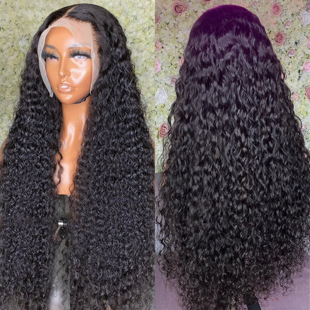 32 40Inch 13x4 Water Wave Lace Front Human Hair Wigs Deep Wave Curly Human Hair Wig For Women Wet And Wavy