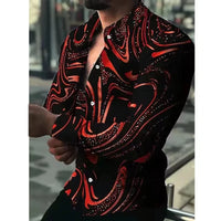 Fashion Pop Prom Party Night Club New Designer Long Sleeve Clothing Slim Button Lapel Men Tops