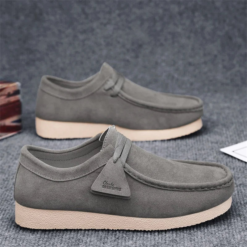 Men's Classic Suede Wallabee Loafers Slip-On Casual Driving Shoes Comfortable Daily Walking Footwear