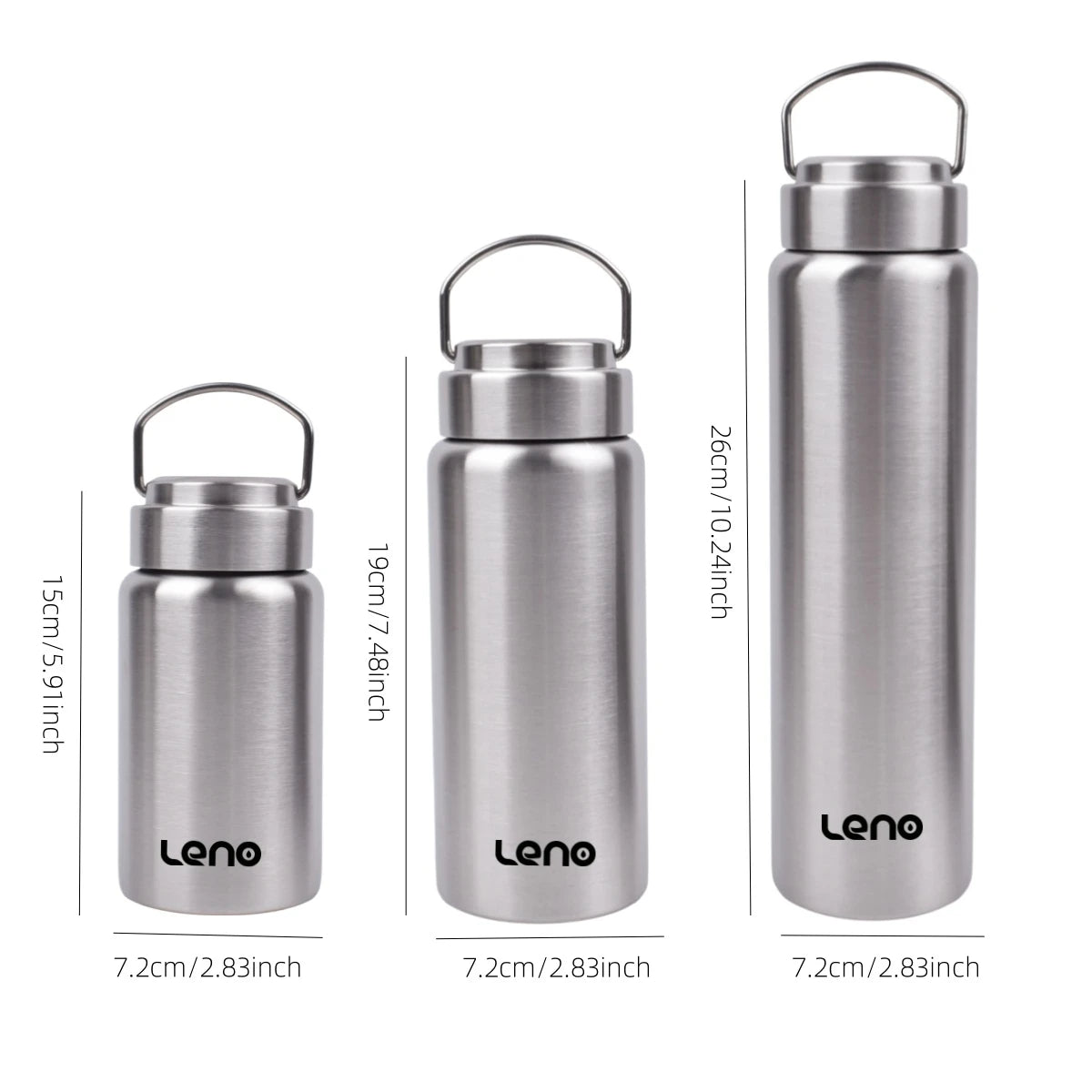 Leno Large Capacity Stainless Steel Thermos Portable Vacuum Flask Insulated Tumbler with Handle Thermo Bottle 350/500/750mlml