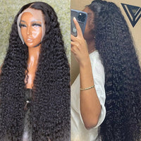 32 40Inch 13x4 Water Wave Lace Front Human Hair Wigs Deep Wave Curly Human Hair Wig For Women Wet And Wavy