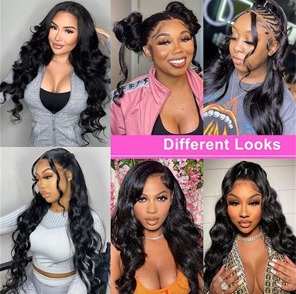 28 30 Inch 360 Full Lace Frontal Wig Body Wave Brazilian Transparent Lace Front Human Hair Wigs For Women Natural Color 150% Wig