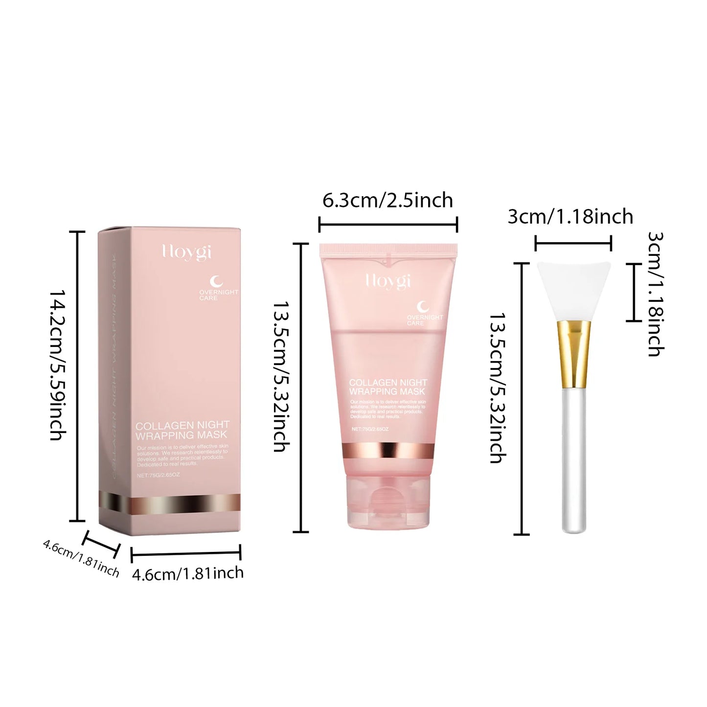 Collagen Overnight Wrapping Peel Off Facial Mask, Korean Collagen Night Wrapping Mask Deeply Hydrates Night Care Mask Cream 75ml