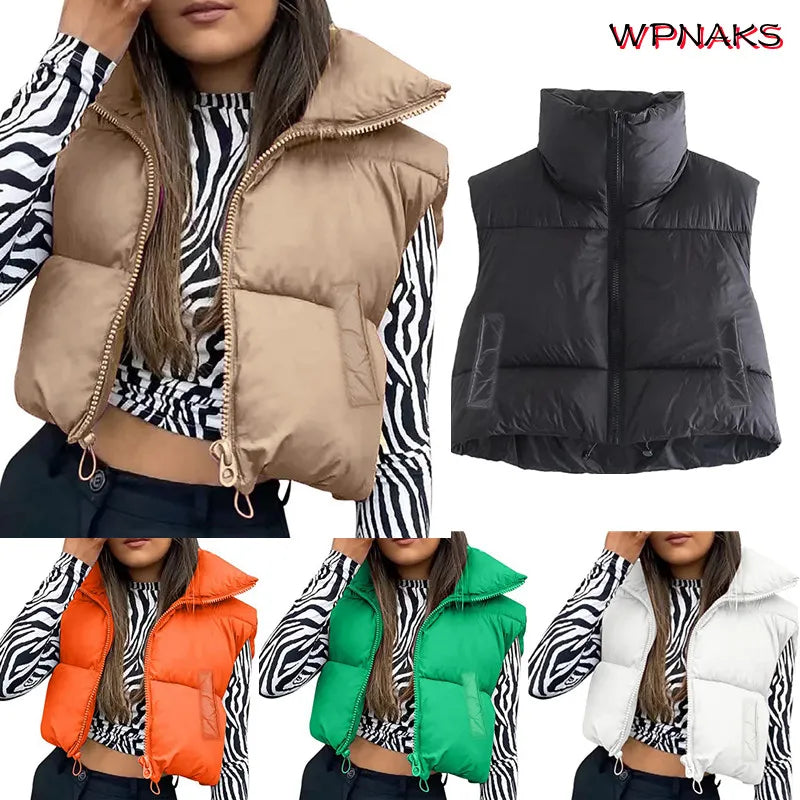 Women Autumn Winter Vest Sleeveless Jackets Waistcoat Clothing Warm Coats 2023 Luxury y2k Padded Puffer Vest Female Clothes