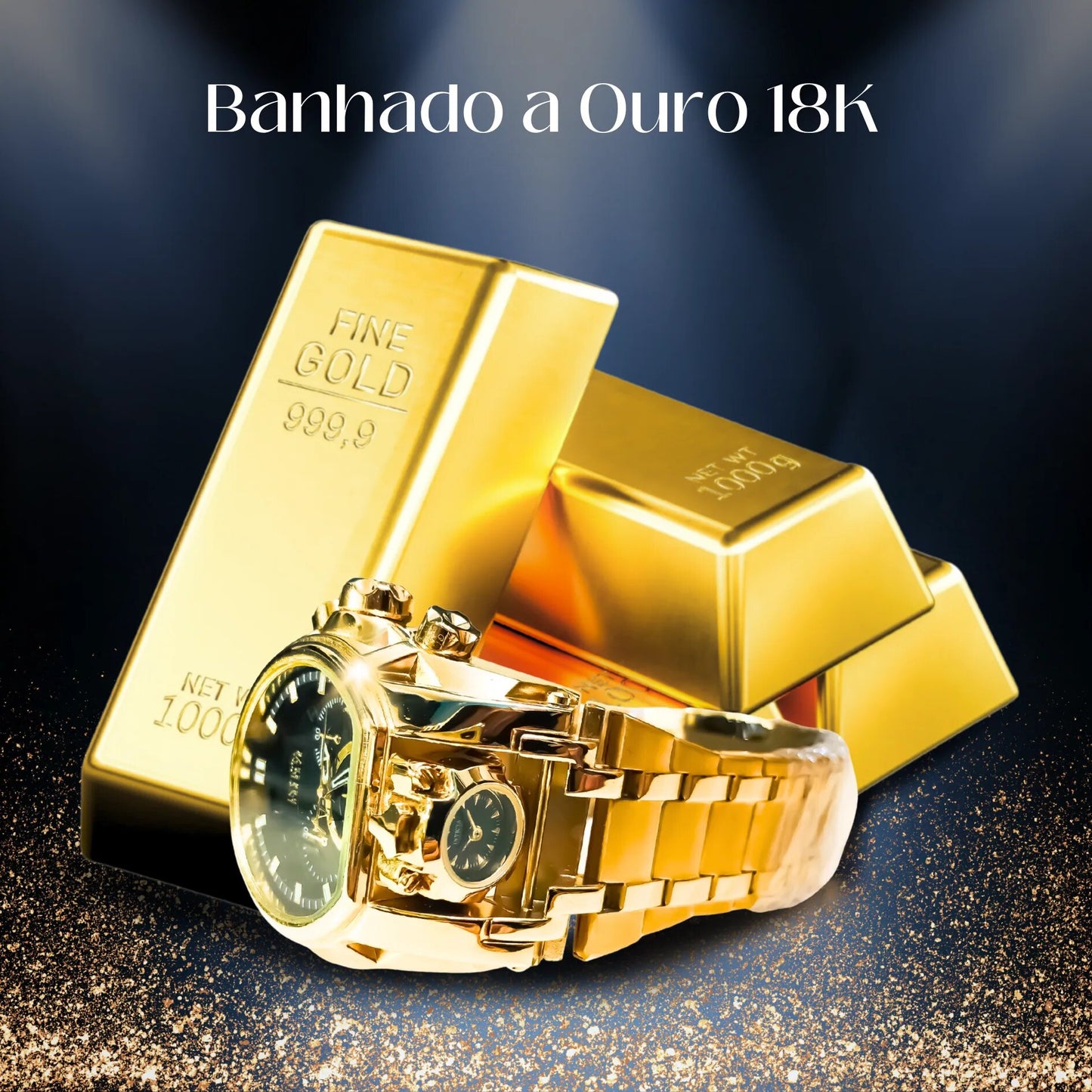 Relógio Invicta Zeus Magnum Dourado Banhado a Ouro 18K A Prova D'água + 3 Brindes