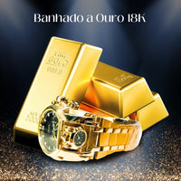 Relógio Invicta Zeus Magnum Dourado Banhado a Ouro 18K A Prova D'água + 3 Brindes