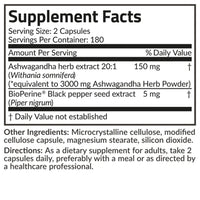 Futurebiotics Ashwagandha Capsules Extra Strength 3000mg - Stress Relief Formula, Natural Mood Support, Stress, Focus, and Energy Support Supplement, 360 Capsules