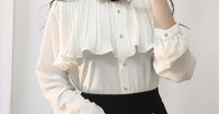 2020 new ruffles chiffon blouse fashion long sleeve women clothing chiffon shirt elegant female chiffon tops