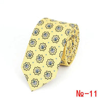 Brand New 100% Cotton Men's Paisley Print Neck Ties For Men Necktie Narrow Slim Skinny Cravate Narrow Flower Neckties Corbatas
