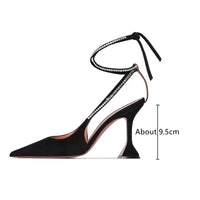 Star style Summer Sequins Crystal Women Pumps Sexy Ankle strap Cross-tied High heels Office Lady Shoes Fashion Party Prom Shoes