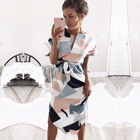 Hot Women Summer Dress White Boho Style Beach Geometric Elegant Party Short Sleeve Belt Dress vestidos de verano Plus Size Dress