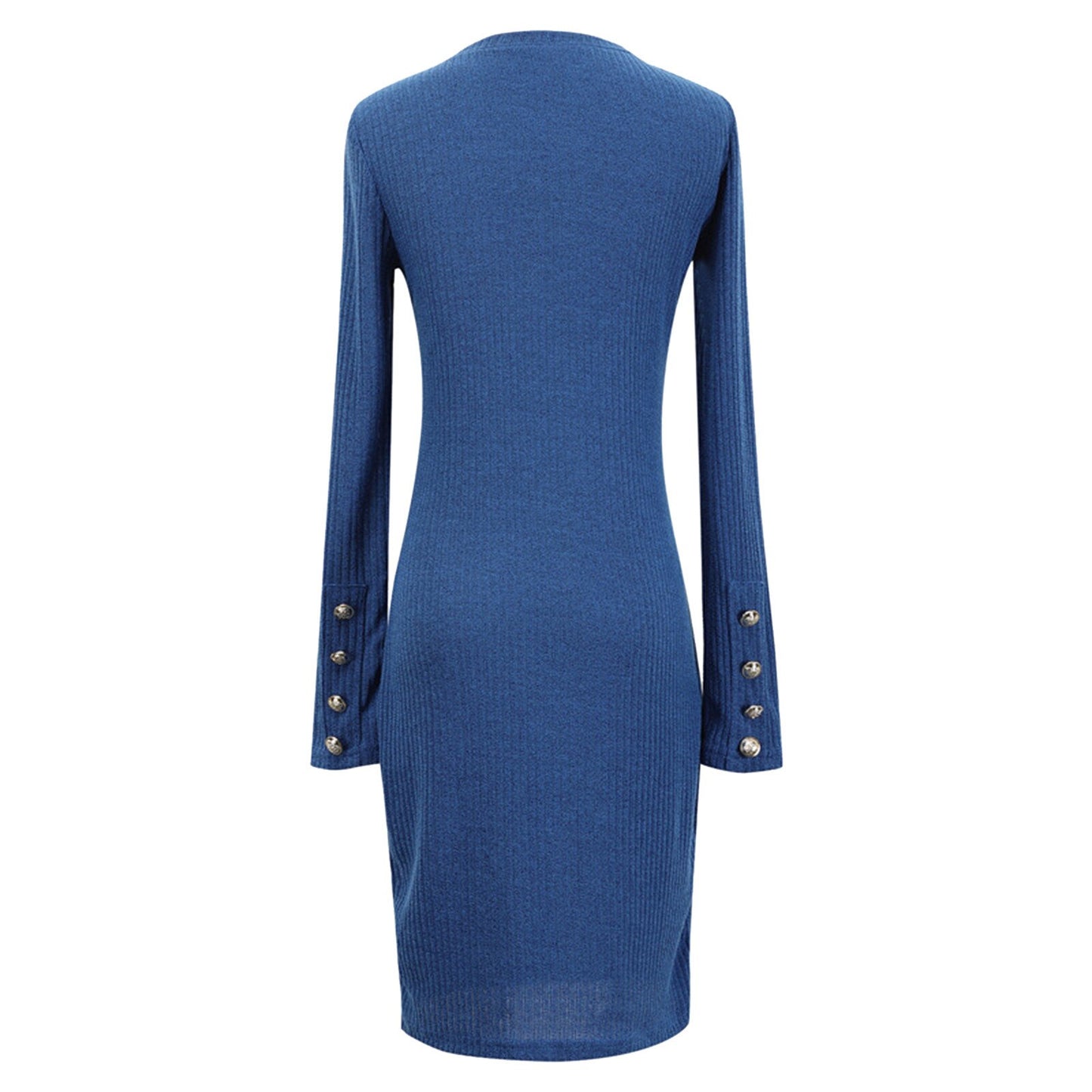 Fashion knitted Sweater Dresses For Women Elegant Ladies Button Package Hip Slits Club Party Dress Sexy Elastic Warm Mini Dress