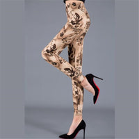 Sexy Printed Pants Fitness Leggins Elastic Casual Women Sexy Leggings Push Up High Waist Trousers