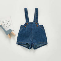 2023 Spring Autumn New Baby Overalls Boys Girls Denim Overalls Kids Jumpsuit Korean Fashion Children Denim Shorts