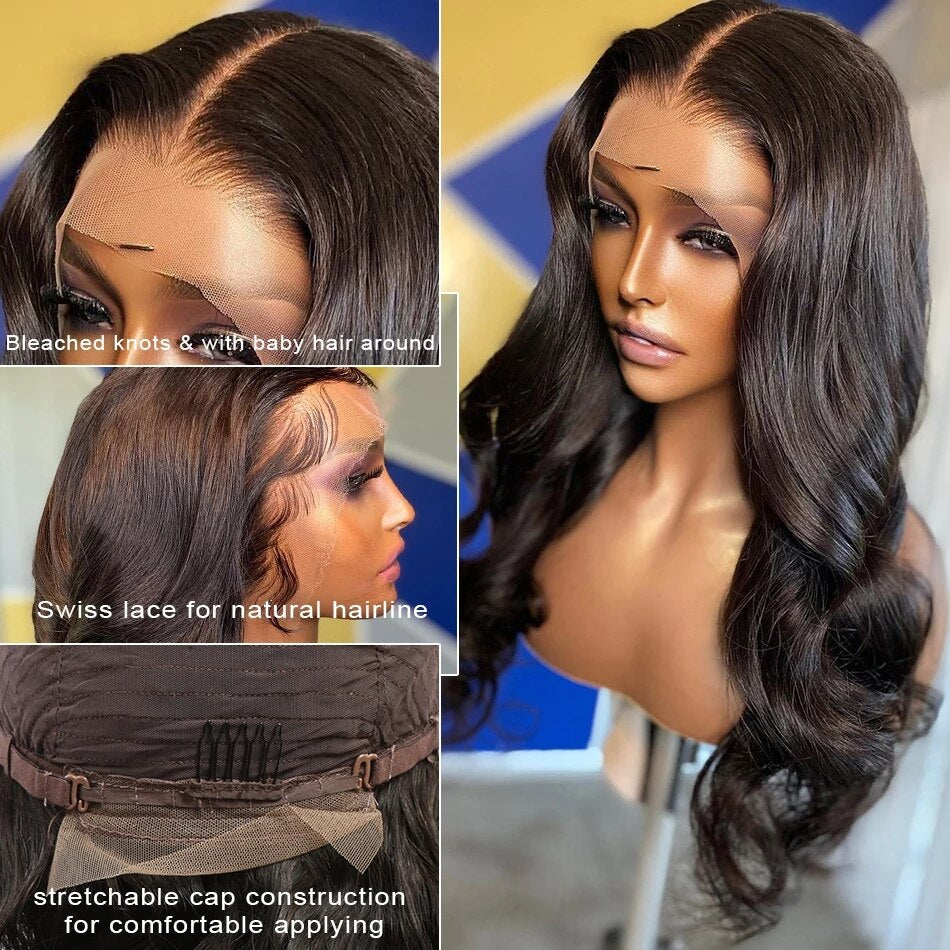 13x6 Lace Front Wigs Human Hair Pre Plucked 150% HD Body Wave Lace Front Wigs