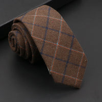 Mens Classic Cotton Ties High Quality Handmade Skinny 6CM Neck Tie Plaid Solid Color Striped Narrow Business Shirt Accessories