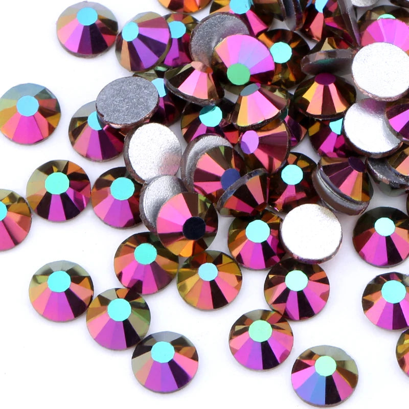 SS16 SS20 SS30 Glitter Rhinestone Crystal AB Non Hot Fix Flat back Rhinestone Apparel for Nail Art Fabric Garment