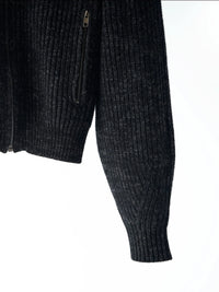 2025 Winter New Arrival 100% Wool Knitted Cardigan Half Turtleneck Zipper Casual Coat Women Clothing Manufacturers