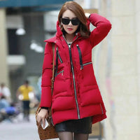 Parkas woman winter female coats 2019 new fashion zipper solid long women winter jacket pockets polyester women down jacket