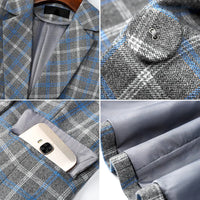 High-quality Plaid Jacket Vintage Plaid with Pocket Office Lady Casual Style Blazer Women Wear Single Button Suits Coat P342