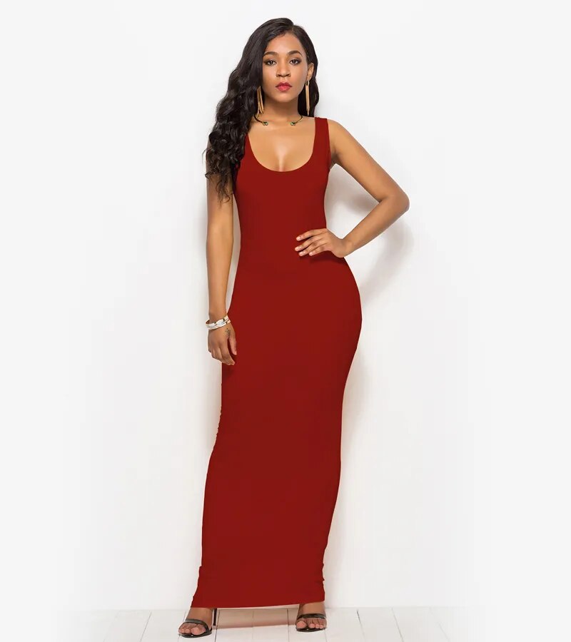 Sexy Summer Tank Women Dress 2023 Fashion Sleeveless Bodycon Evening Party Club Long Dresses Women Clothes Plus Size Femme Robe