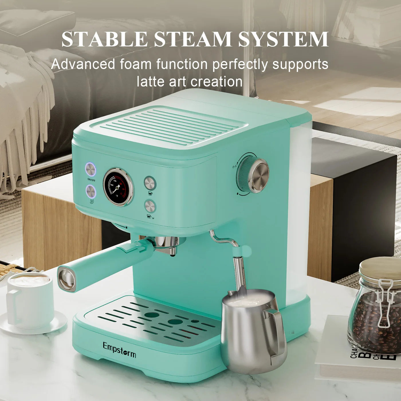 For Empstorm Professional 120v Home Espresso Capsule Coffee Maker Manual Cappuccino Electric Semi-Auto for Hotels
