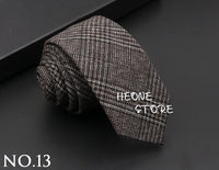 Mens Classic Cotton Ties High Quality Handmade Skinny 6CM Neck Tie Plaid Solid Color Striped Narrow Business Shirt Accessories