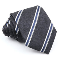 Business Man Accessories Men's Formal Tie Striped Blue Gray Necktie Wide Tie Gift For Man Office Wedding Party Cravat Free Shipp