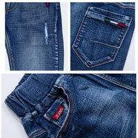 IENENS Fashion Jeans For Kids Boys Denim Long Pants Spring Autumn Slim Jeans Young Boy Cowboy Trousers Elastic Waist Pants