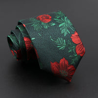 Novelty Men's Tie Floral Feather Elk Geometric Patten Red Blue Neckties Leisure Business Daily Wear Cravat Wedding Party Gift