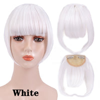 Leeons Short Synthetic Bangs Heat Resistant Hairpieces Hair Women Natural Short Fake Hair Bangs Hair Clips For Extensions Black