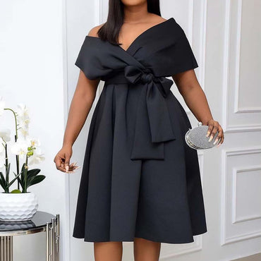 High Quality Women Dress Bow Elegant Wedding Party Dresses For Women 2023 Summer PlusSize Women Clothing S-XXXL Femme Vestidos