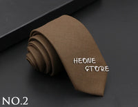 Mens Classic Cotton Ties High Quality Handmade Skinny 6CM Neck Tie Plaid Solid Color Striped Narrow Business Shirt Accessories