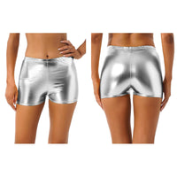 Sexy Womens Summer Glossy Booty Shorts Fashion Metallic Hot Pants Short Leggings for Lady