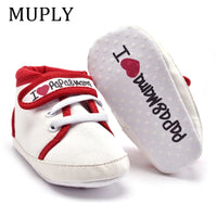0-18M Baby Mocassins Infant Toddler Baby Boys Girls Print Letter Love PAPA&MAMA Soft Sole Canvas Sneaker Anti-Slip Newborn Shoes