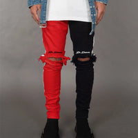 2024 Spring Autumn Winter Custom Fashion  Elasticity Top Grade Stylish Pant Skinny  Ripped Denim Men Jeans