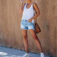 New Arrival Casual Summer Hot Sale Denim Women Shorts High Waists Tassels leg-openings Plus Size Sexy Short Jeans S M L XL XXL