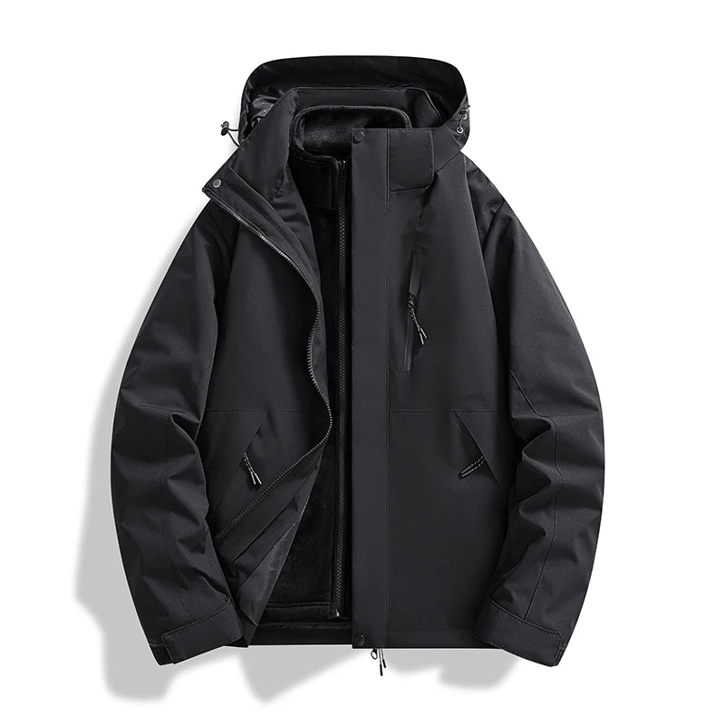 High Quality Unisex Winter Wear Sports Outdoor Softshell Jacket Inner Fleece Material Hooded Style Men's Softshell Jacket