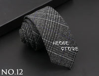 Mens Classic Cotton Ties High Quality Handmade Skinny 6CM Neck Tie Plaid Solid Color Striped Narrow Business Shirt Accessories
