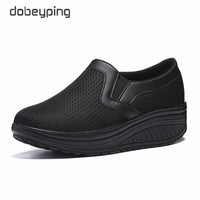 Spring Women's Swing Shoes Mesh Woman Loafers Flat Platforms Female Shoe Casual Wedges Ladies Shoes Height Increasing Footwear