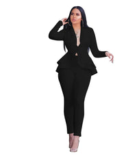 two piece set women office female 2 piece set for women long sleeve suit pants two pieces sets winter women's suits